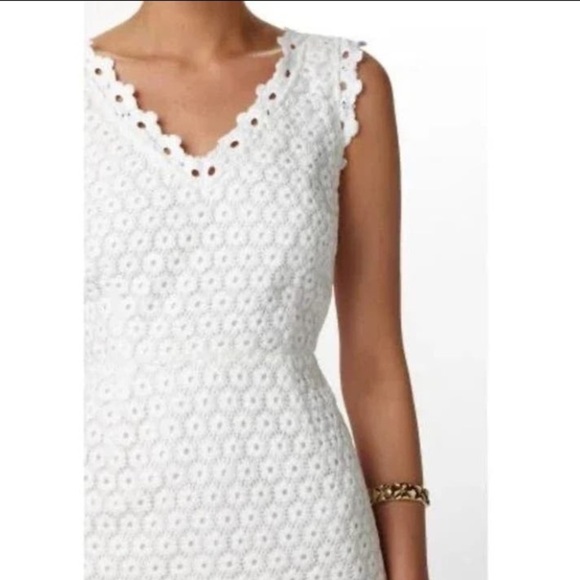 Lilly Pulitzer Womens Dress Size 4 Bridal Collection White Lace Reeve Daisy Shif - Picture 4 of 16